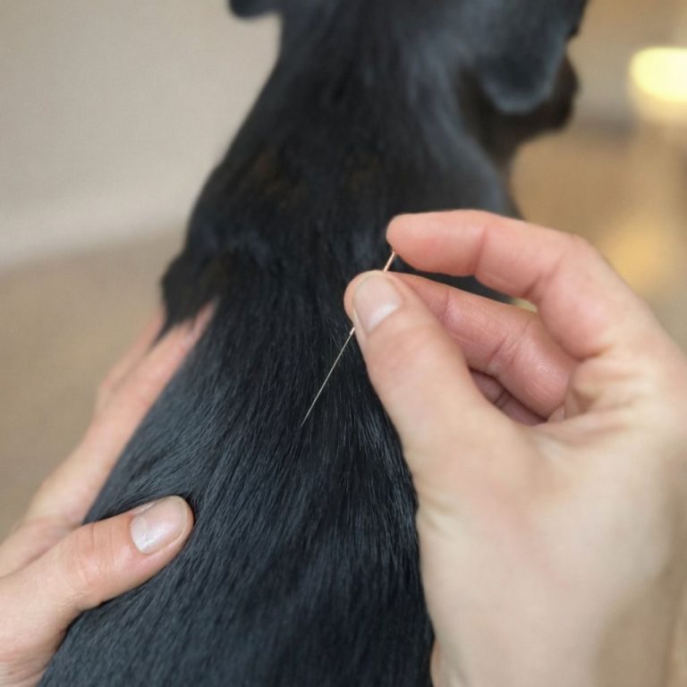 Nadel von Dry Neeedling in Tierphysio